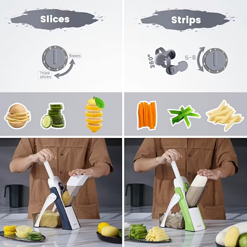 4 in 1 Mandoline Spring Slicer – Vegetable & Fruit Cutter
