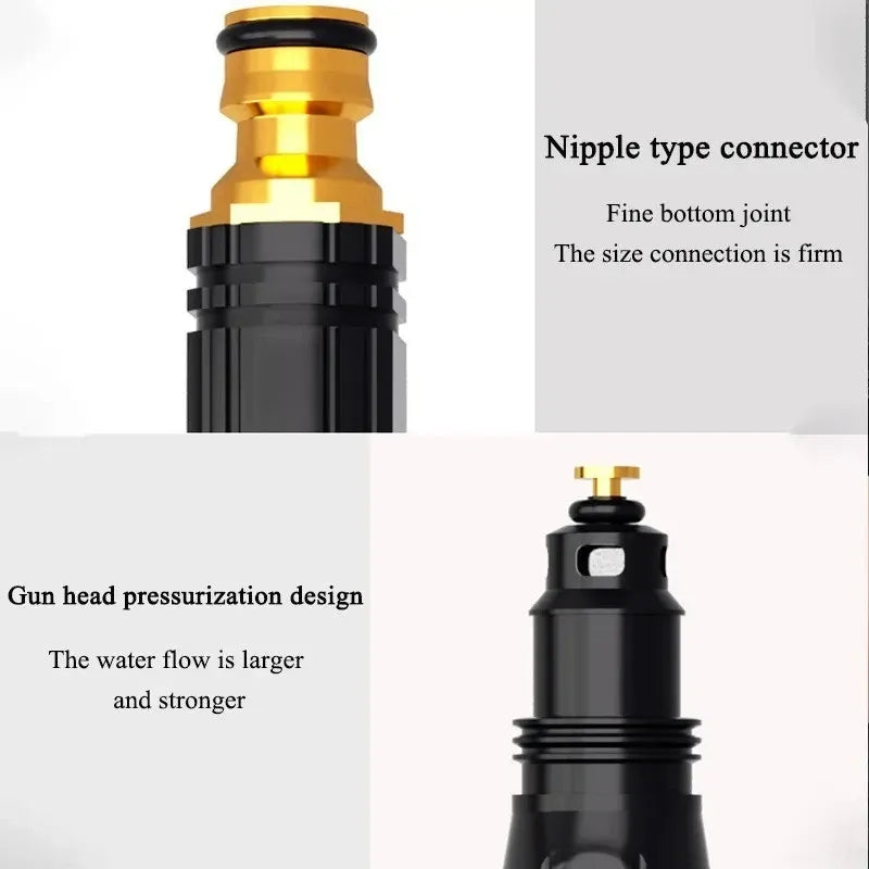 High Pressure Water Nozzle Black Plastic Car Wash Tool