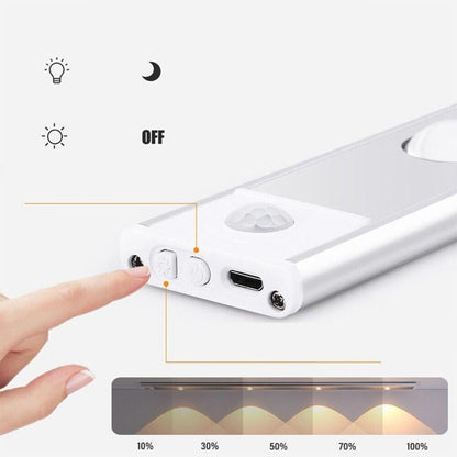 LED Motion Sensor Cabinet Light, 8 inches long , Rechargeable, USB powered, no wiring required